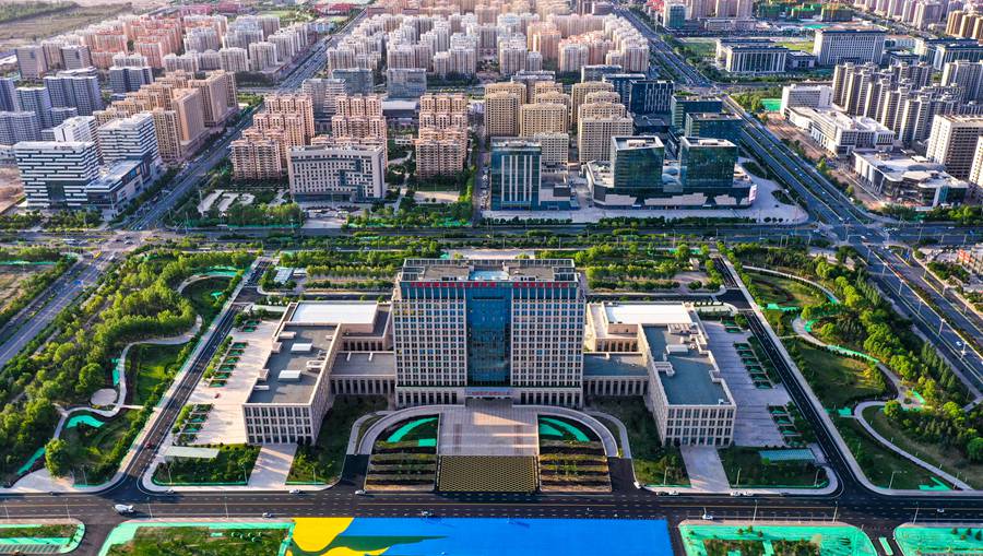 蘭州新區：十年蝶變 魅力無限。蘭州新區黨工委辦公室供圖