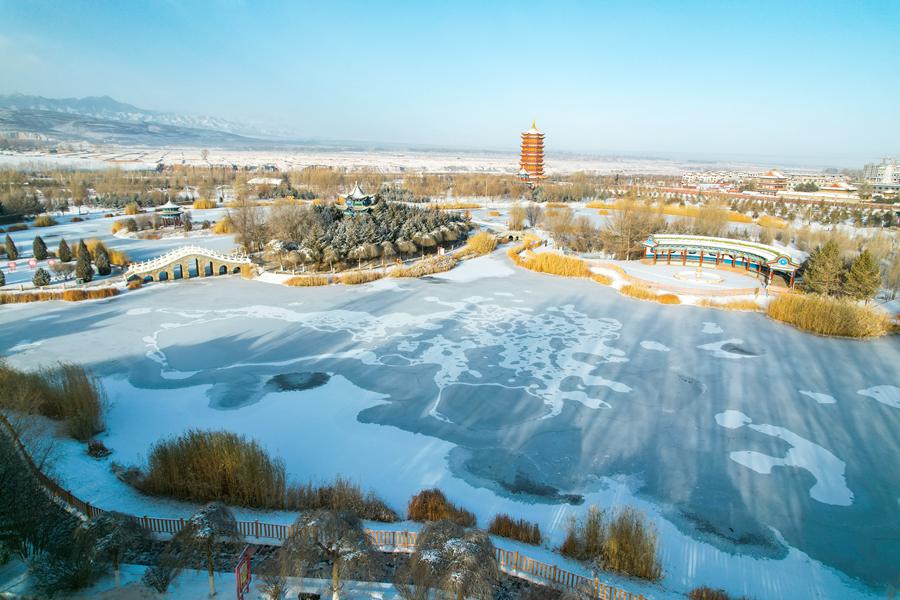 白雪映襯下的動人景色。陳思宏攝