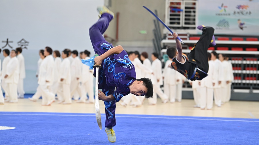 第三屆“甘小俠”西北五省區青少年演武大會在平涼市開幕。甘肅省體育局供圖