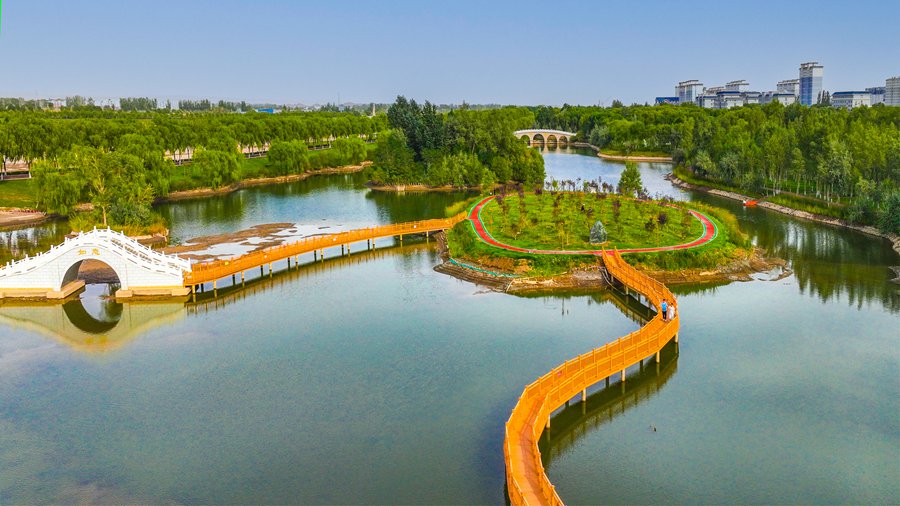 高臺國家城市濕地公園秋景美如畫。屈昶攝