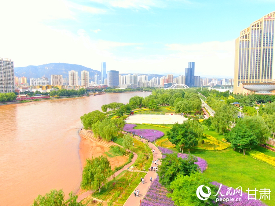 甘肅蘭州：黃河邊邂逅“紫色浪漫”