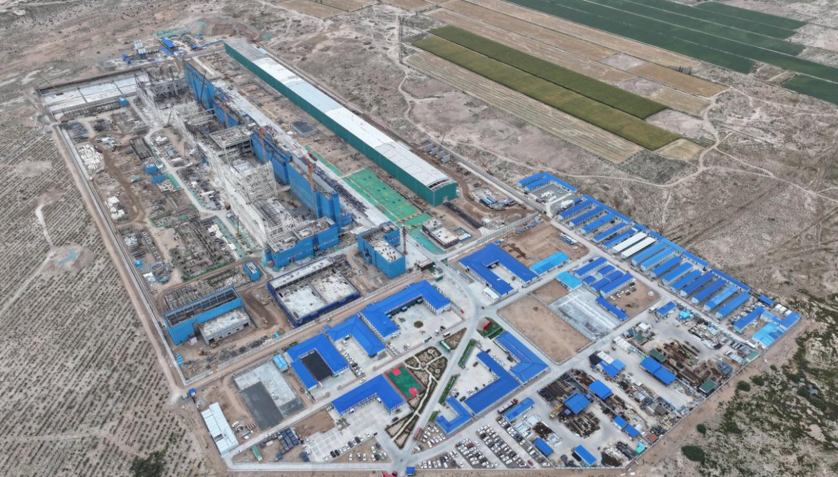 建設中的武威±800千伏換流站工程。國網甘肅省電力公司供圖